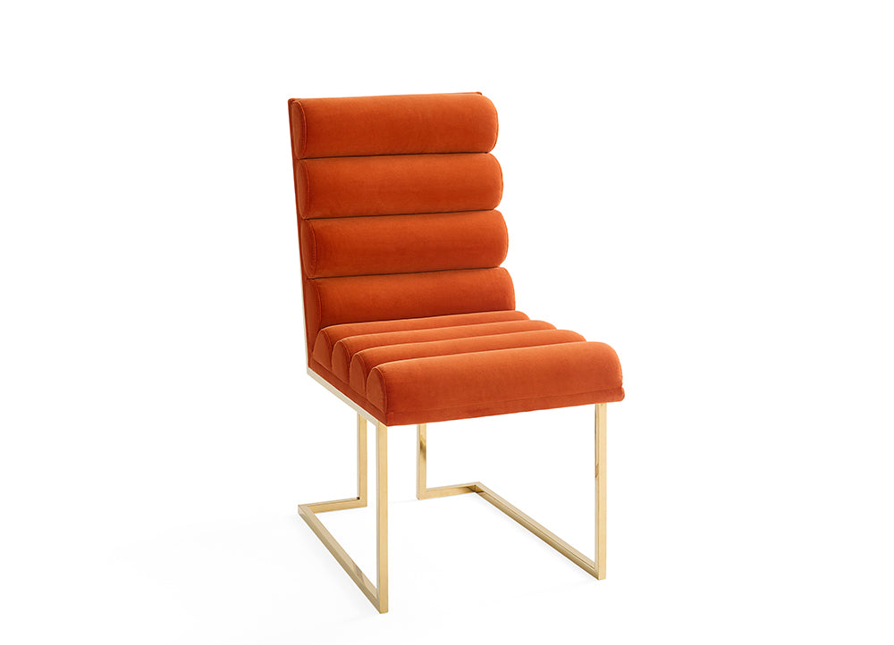 Esszimmerstuhl CHANELLED GOLDFINGER orange von Jonathan Adler