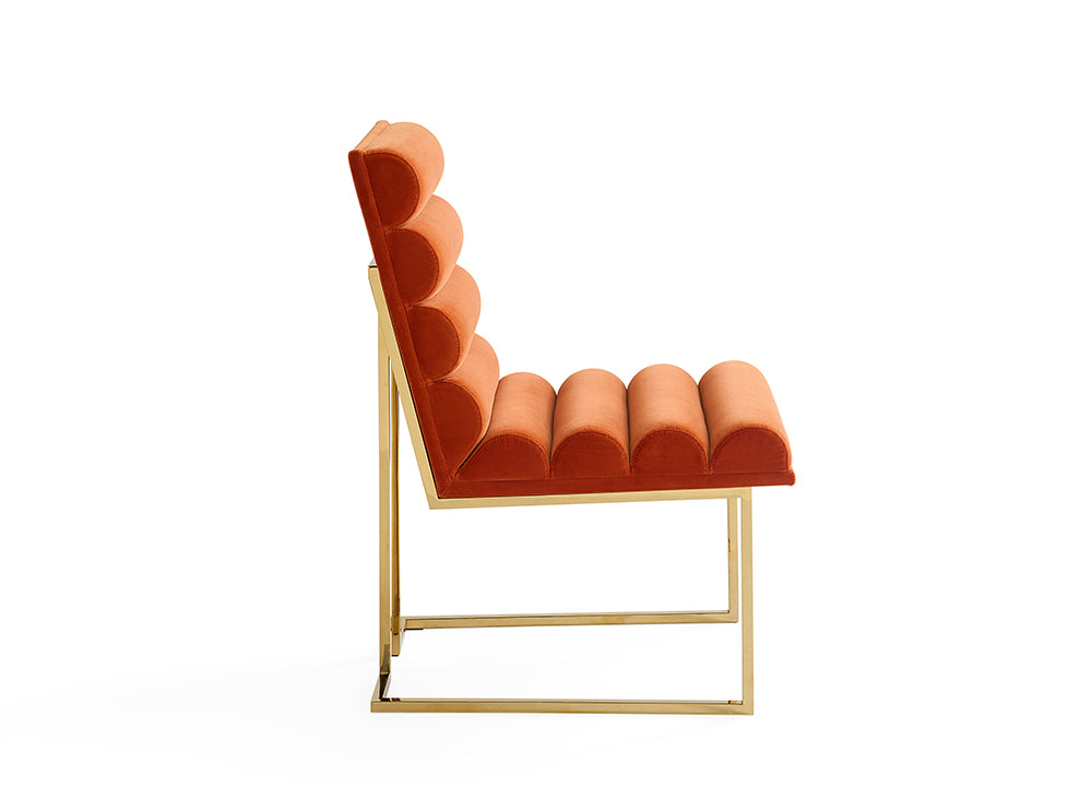 Esszimmerstuhl CHANELLED GOLDFINGER orange von Jonathan Adler