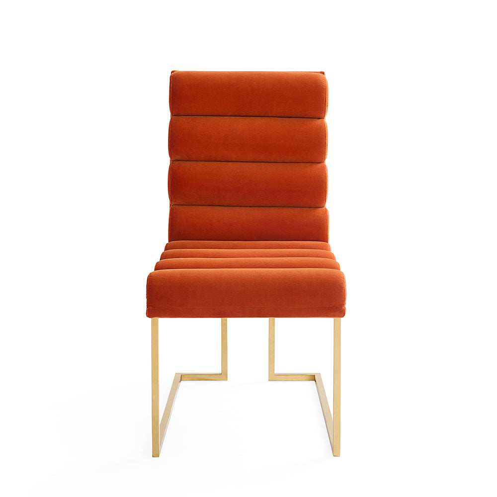 Esszimmerstuhl CHANELLED GOLDFINGER orange von Jonathan Adler