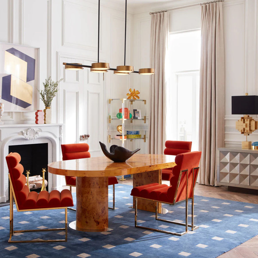 esszimmerstEsszimmerstuhl CHANELLED GOLDFINGER orange von Jonathan Adleruhl-channeled-goldfinger-orange-samt-jonathan-adler