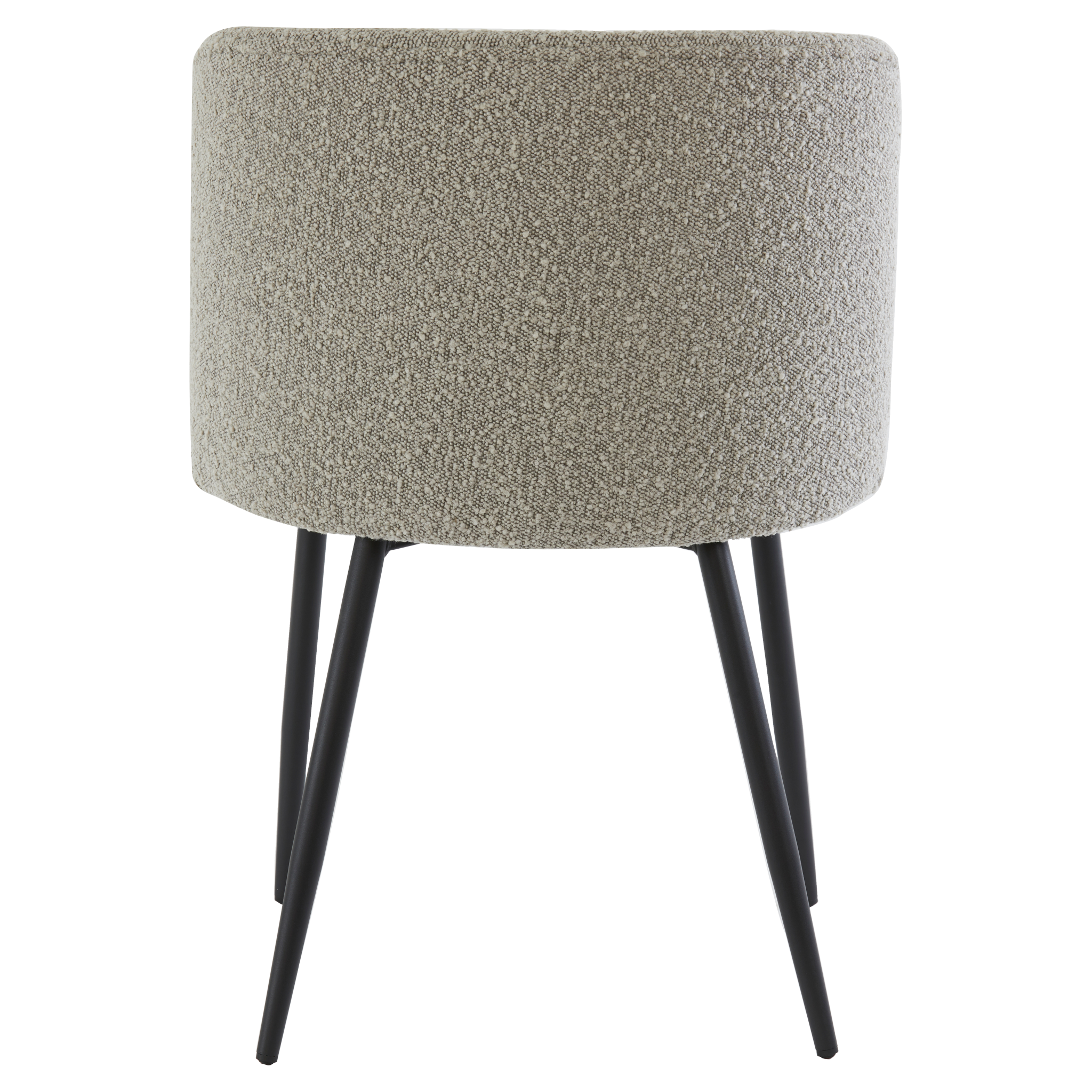 Eleganter Bouclé-Stuhl ELYNA mit stilvollem Rundrücken und schlanken Beinen