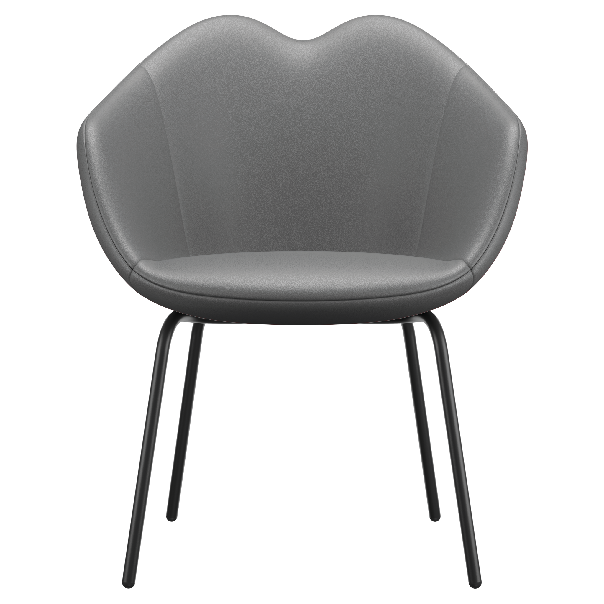 Dining chair XOXO leather four legs dark grey