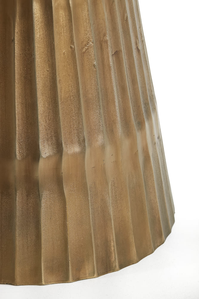 Esszimmertisch LEYDA weiß antik Bronze Marmor Ø100x78 cm