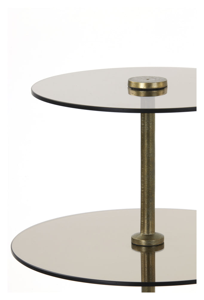Etagere DANULA 3 Schichten, antik bronze/braun, Ø35x43cm