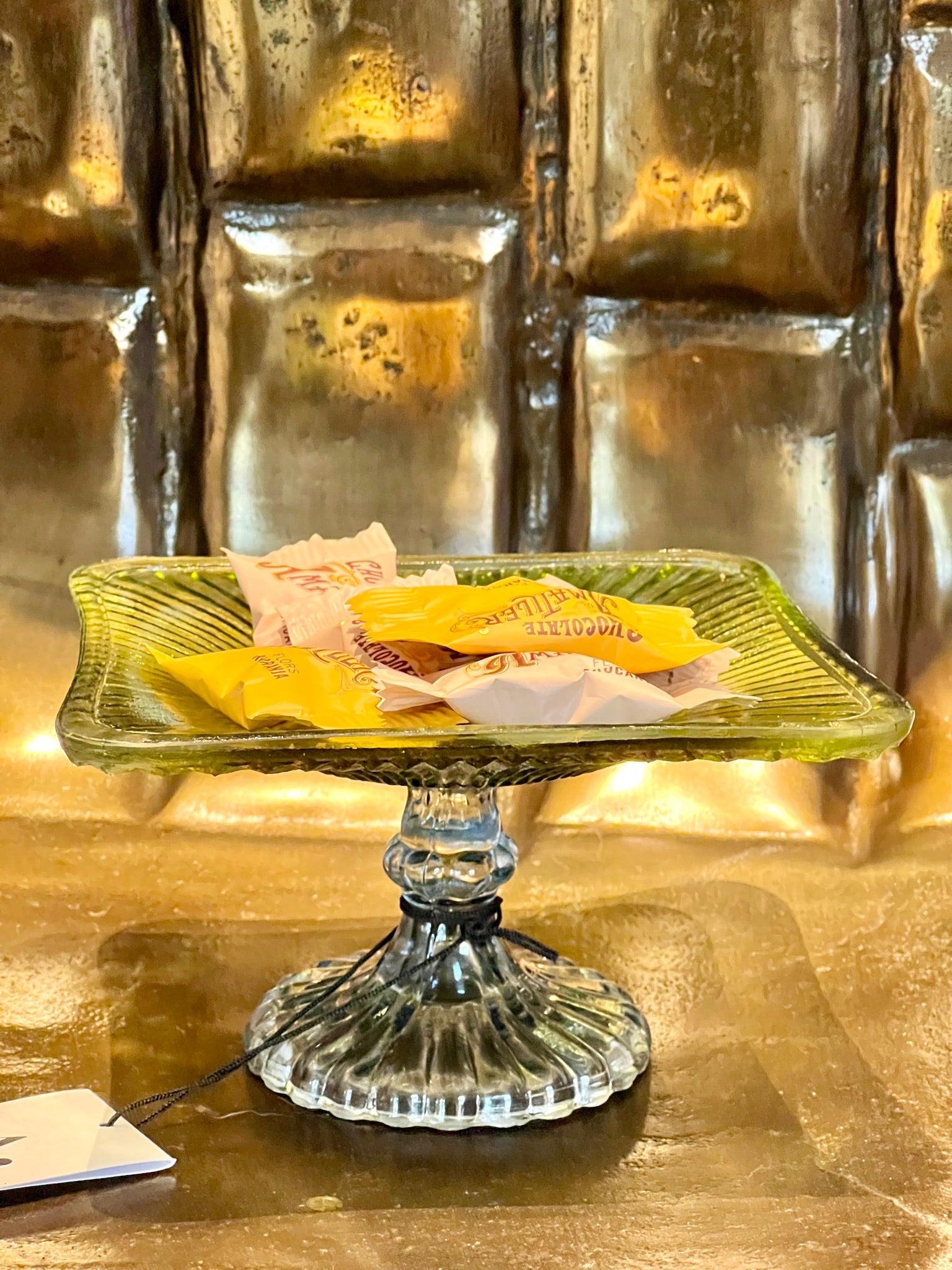 Etagere de cristal NORDIC ELEGANCE en azul humo/oliva