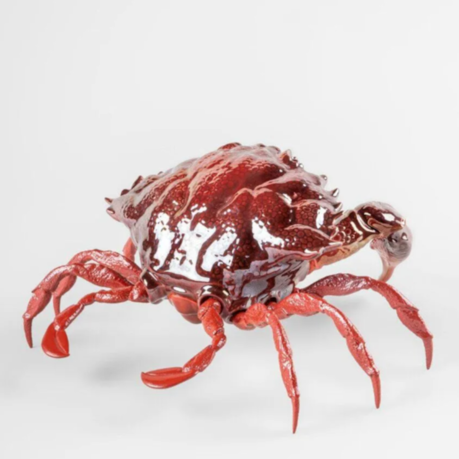 Dekorative Skulptur eines Krustentiers mit glänzendem Porzellan-Finish.