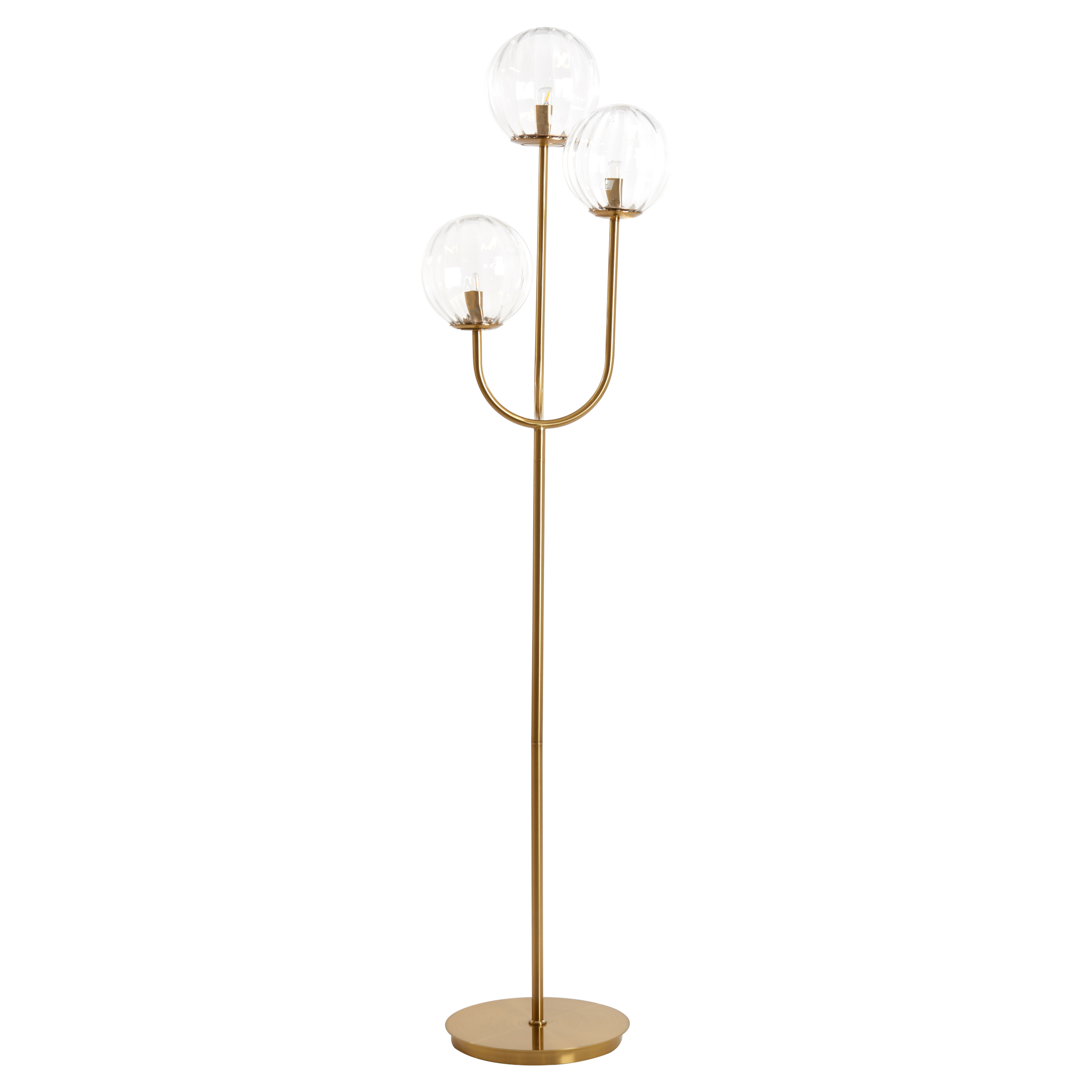 Stehleuchte 3L MAGDALA Glas klar+gold für modernes Ambiente