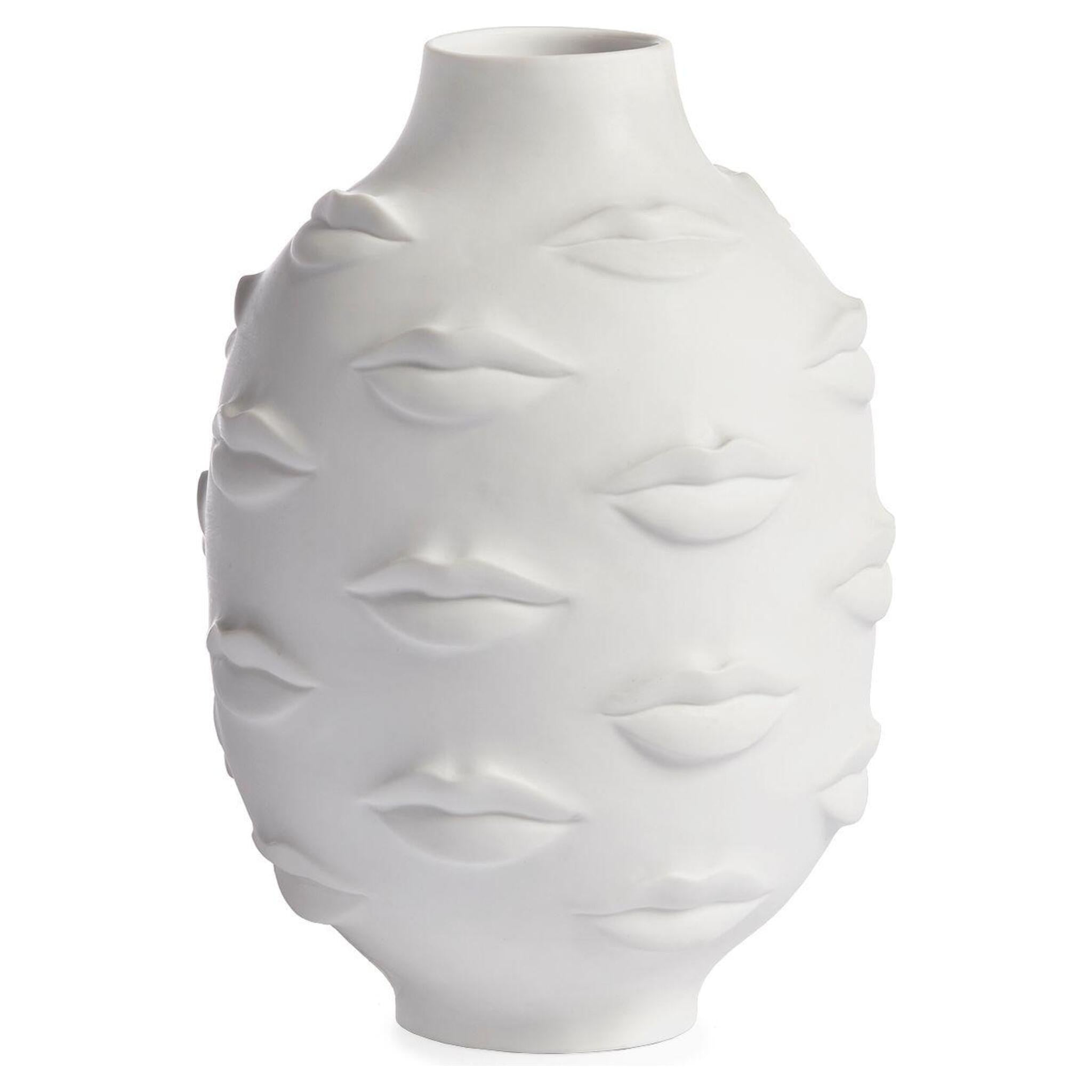 Skulpturale Designvase mit plastischen Lippenreliefs von Jonathan Adler