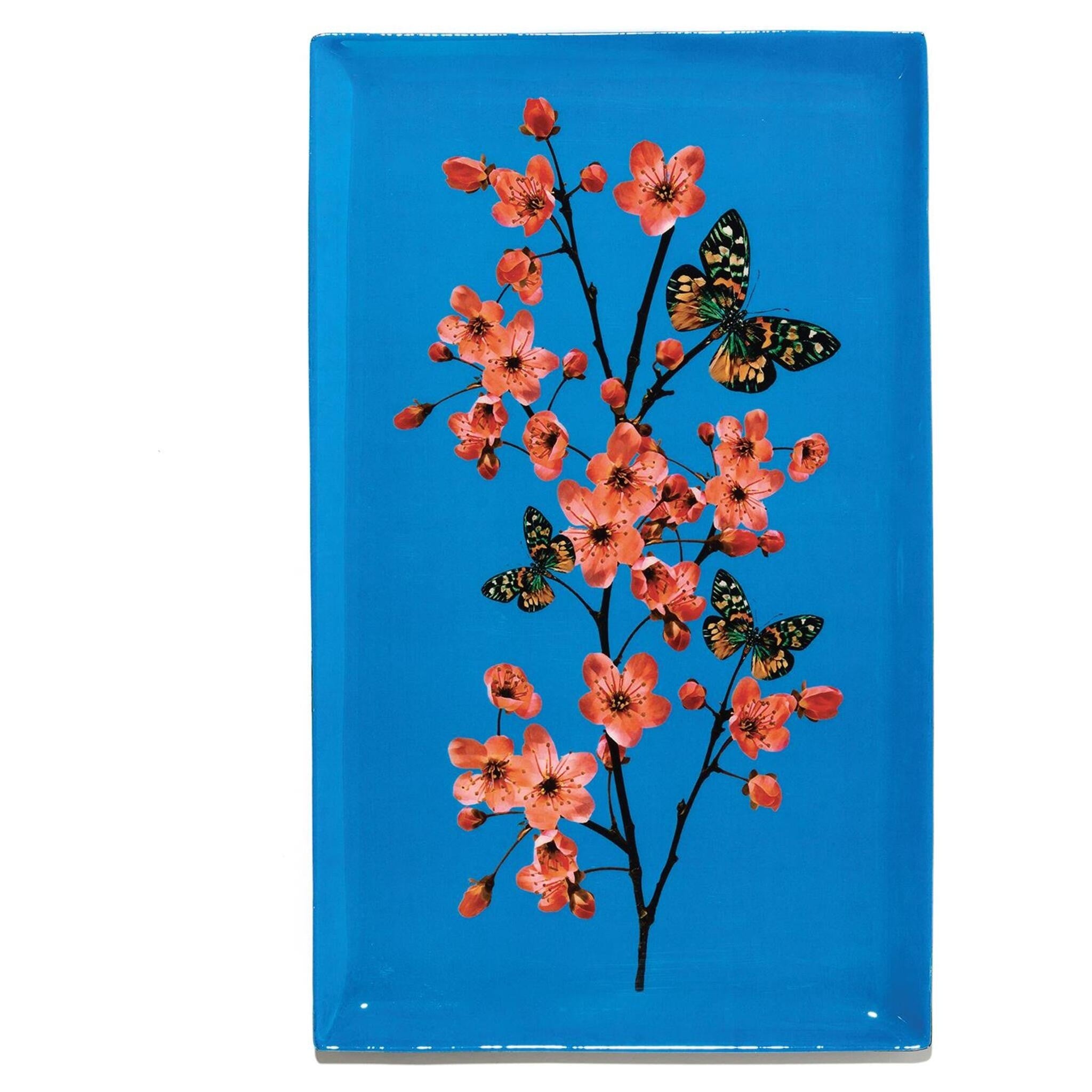 Gangzai rechteckiges Vide-Poche mit Blütenzweig und Schmetterlingen