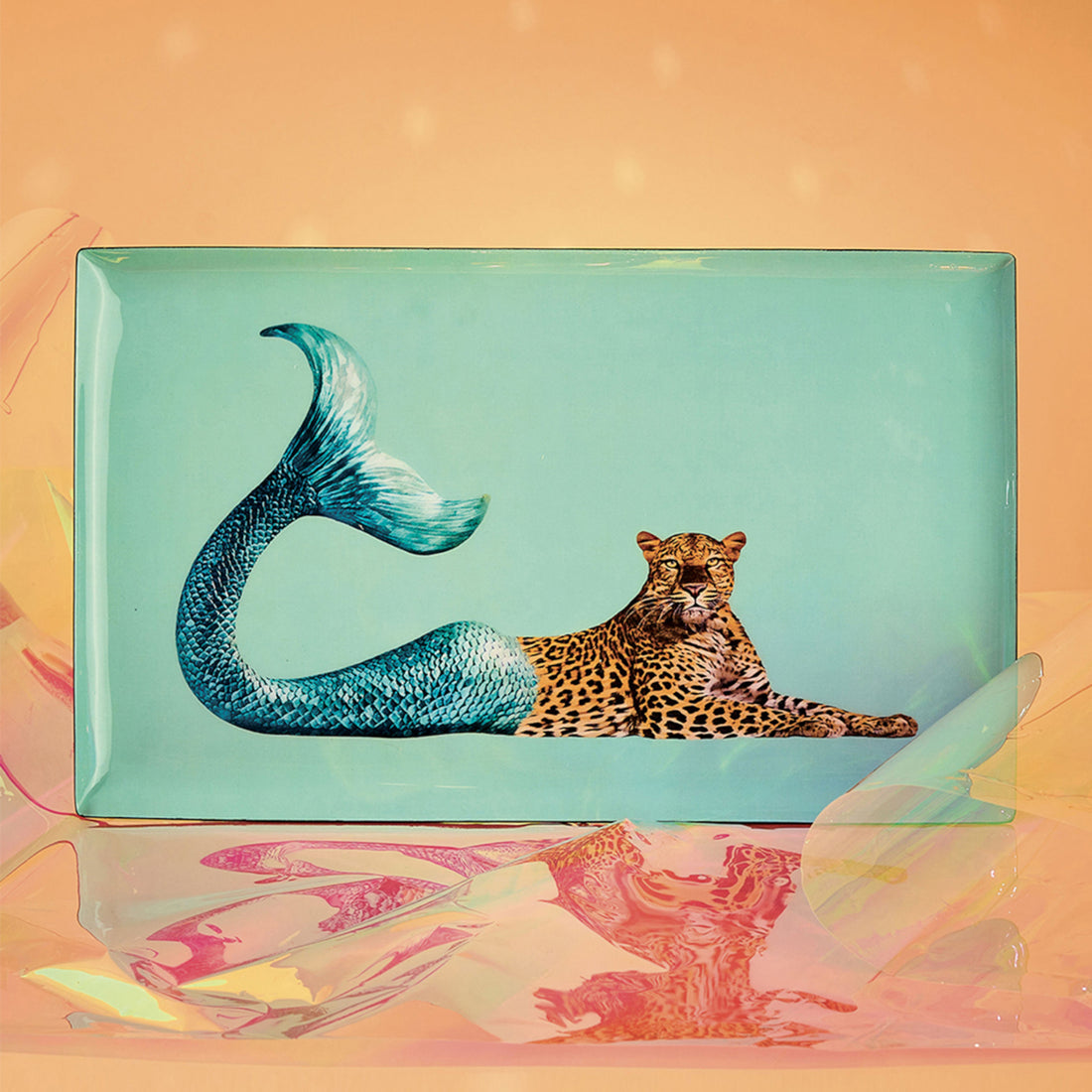 Deko-Tablett in Mint mit surrealem Tierdesign von Gangzai