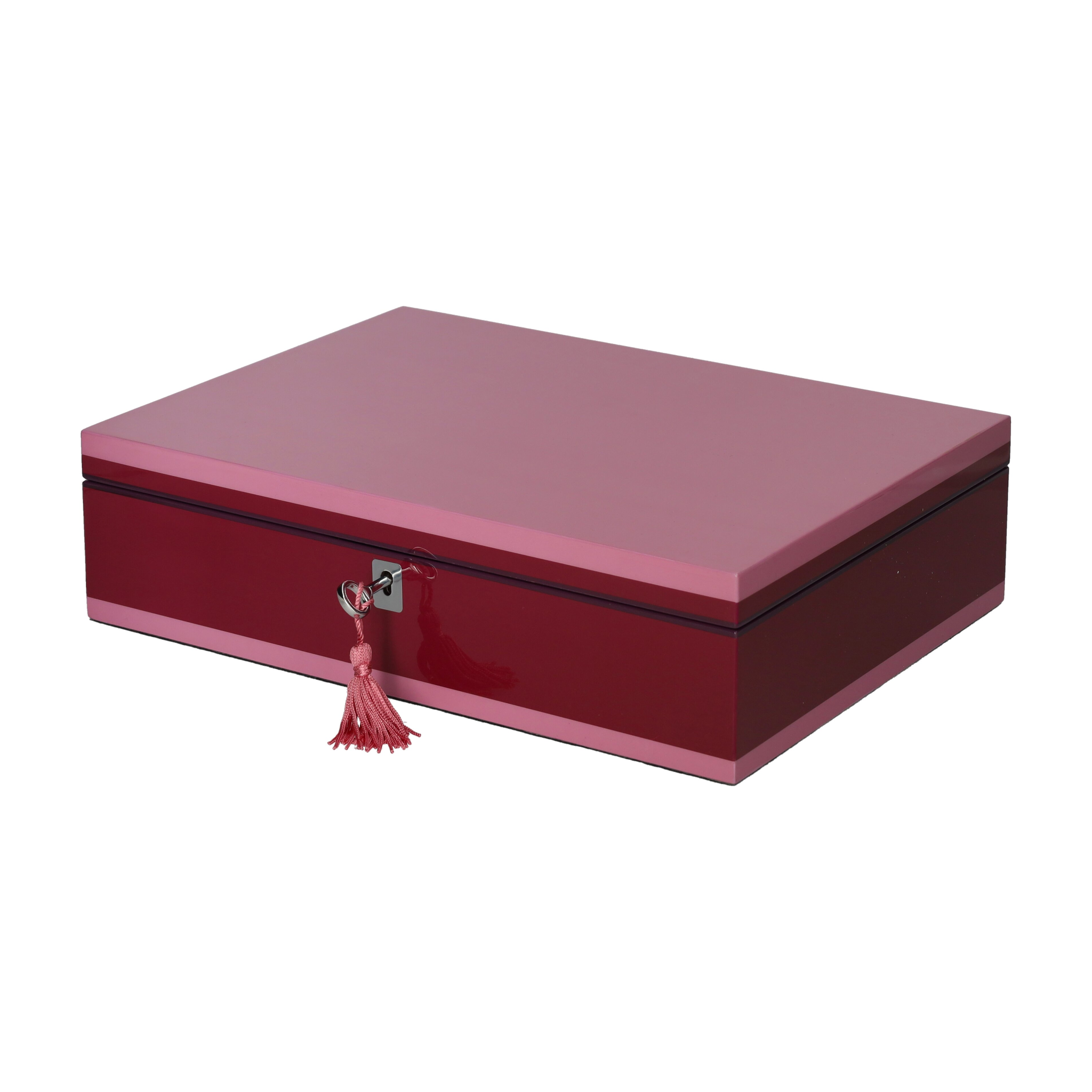 geschenk aufbewahrung Schmuckbox TANG M in Rosa mit Schloss - stilvolle Aufbewahrung