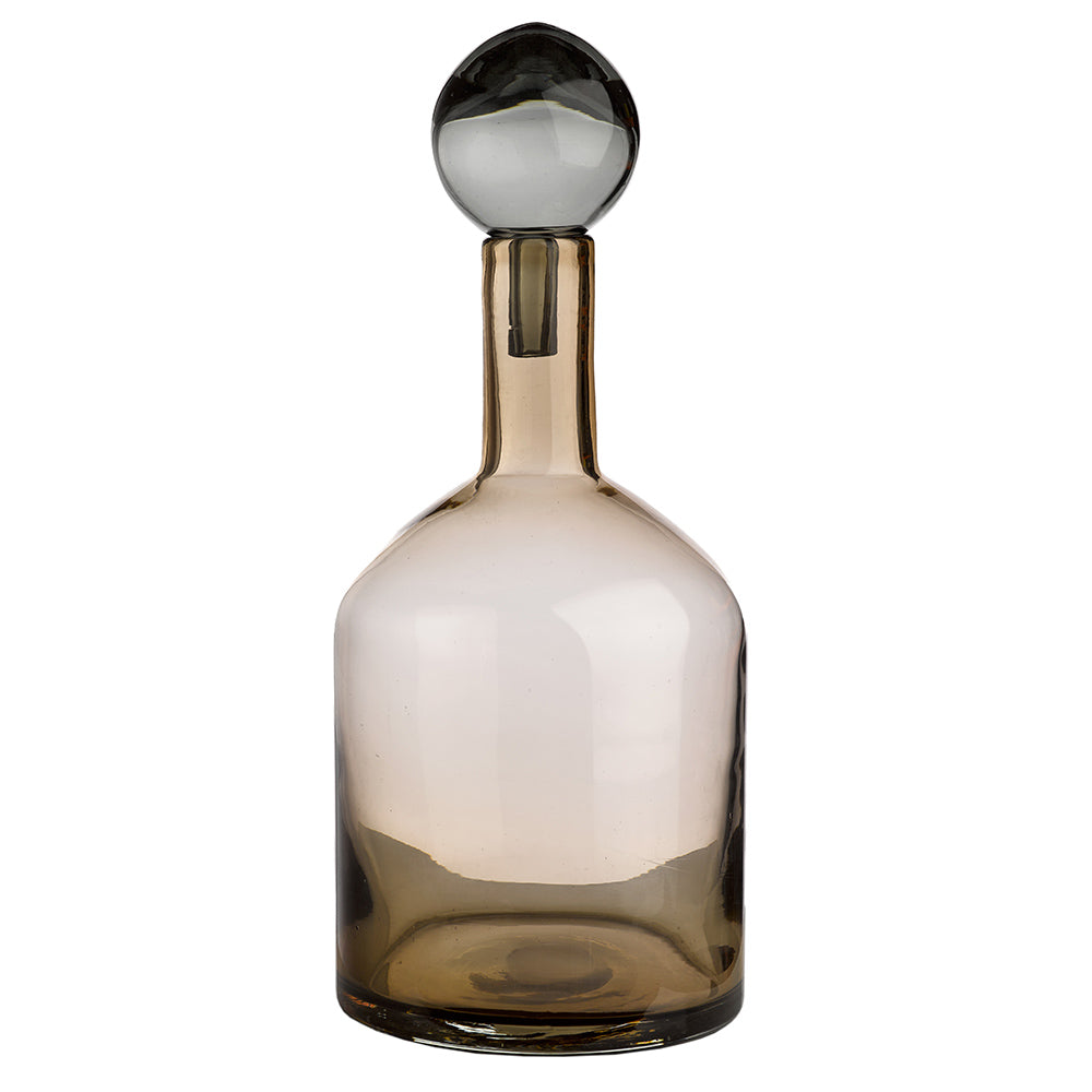 Deko Glasflaschen BUBBLES AND BOTTLES L in modernem cognac & grau von Pols Potten