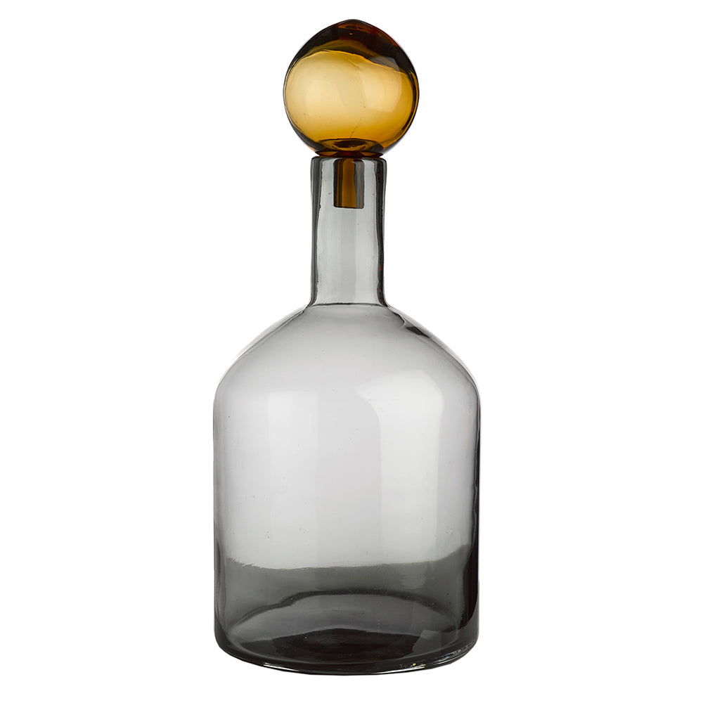Deko Glasflaschen BUBBLES AND BOTTLES L in modernem cognac & grau von Pols Potten