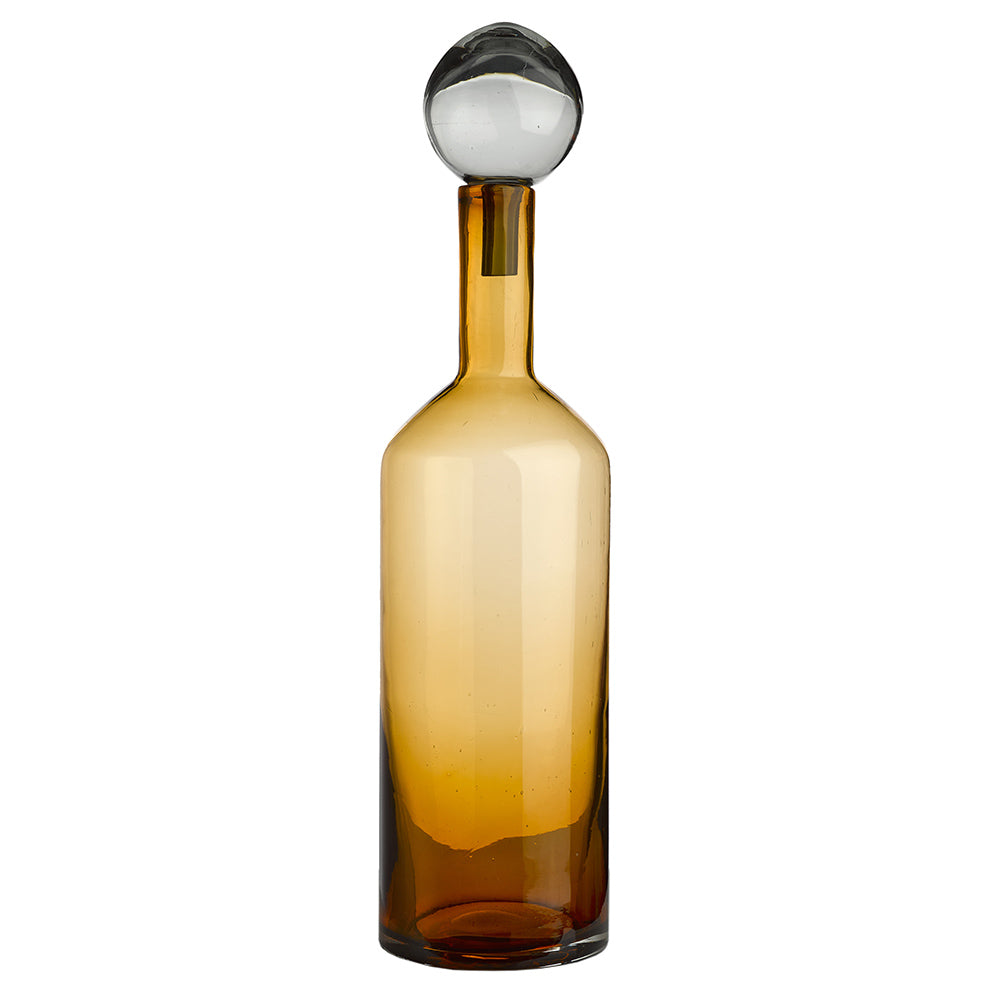Deko Glasflaschen BUBBLES AND BOTTLES L in modernem cognac & grau von Pols Potten