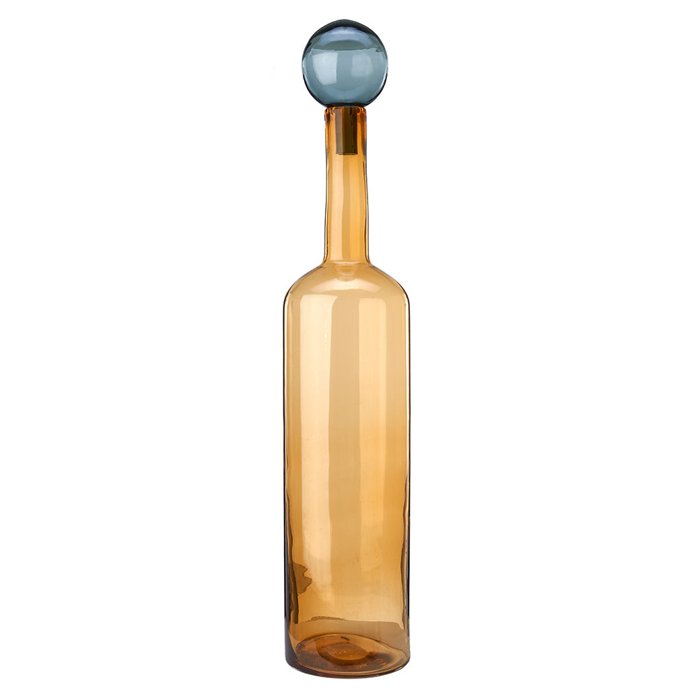 Deko Glasflaschen BUBBLES AND BOTTLES XXL in modernem cognac & grau von Pols Potten