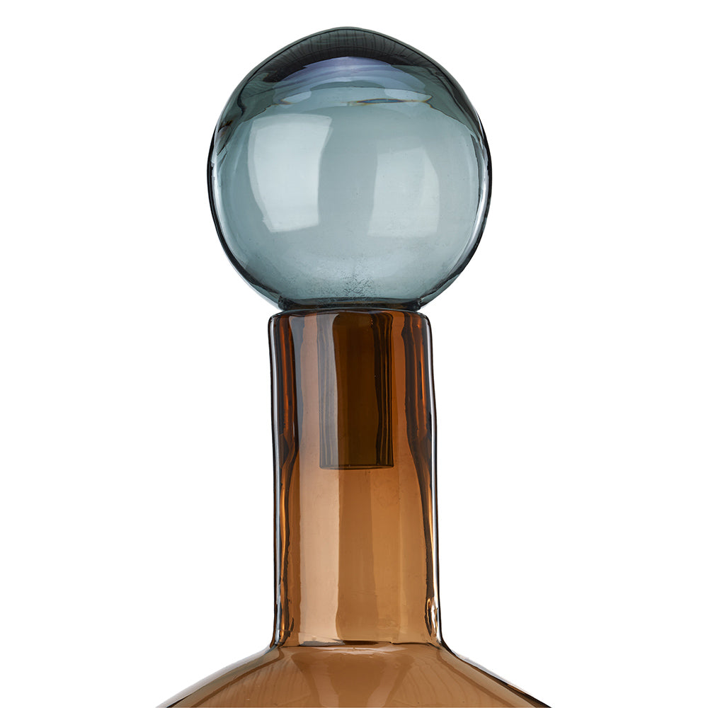 Deko Glasflaschen BUBBLES AND BOTTLES XXL in modernem cognac & grau von Pols Potten
