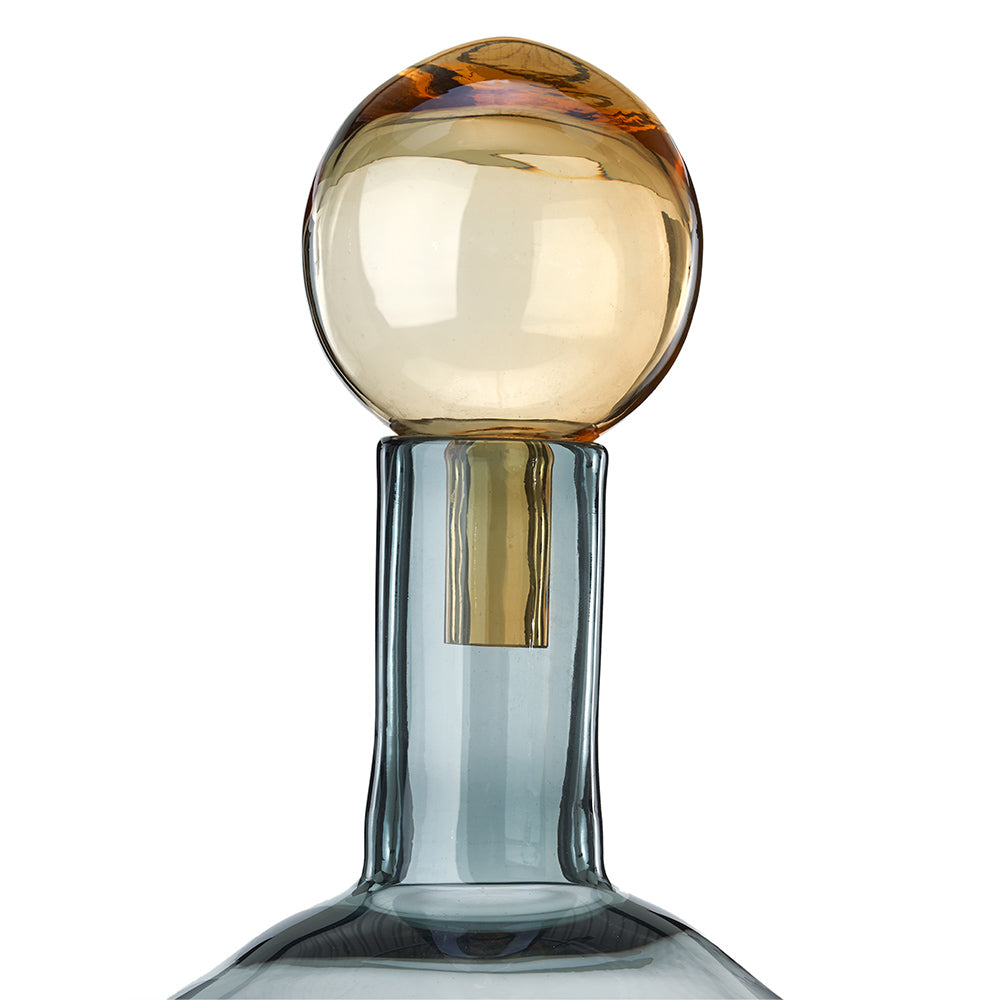 Deko Glasflaschen BUBBLES AND BOTTLES XXL in modernem cognac & grau von Pols Potten