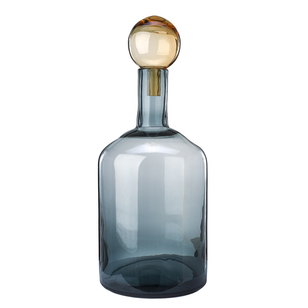 Deko Glasflaschen BUBBLES AND BOTTLES XXL in modernem cognac & grau von Pols Potten