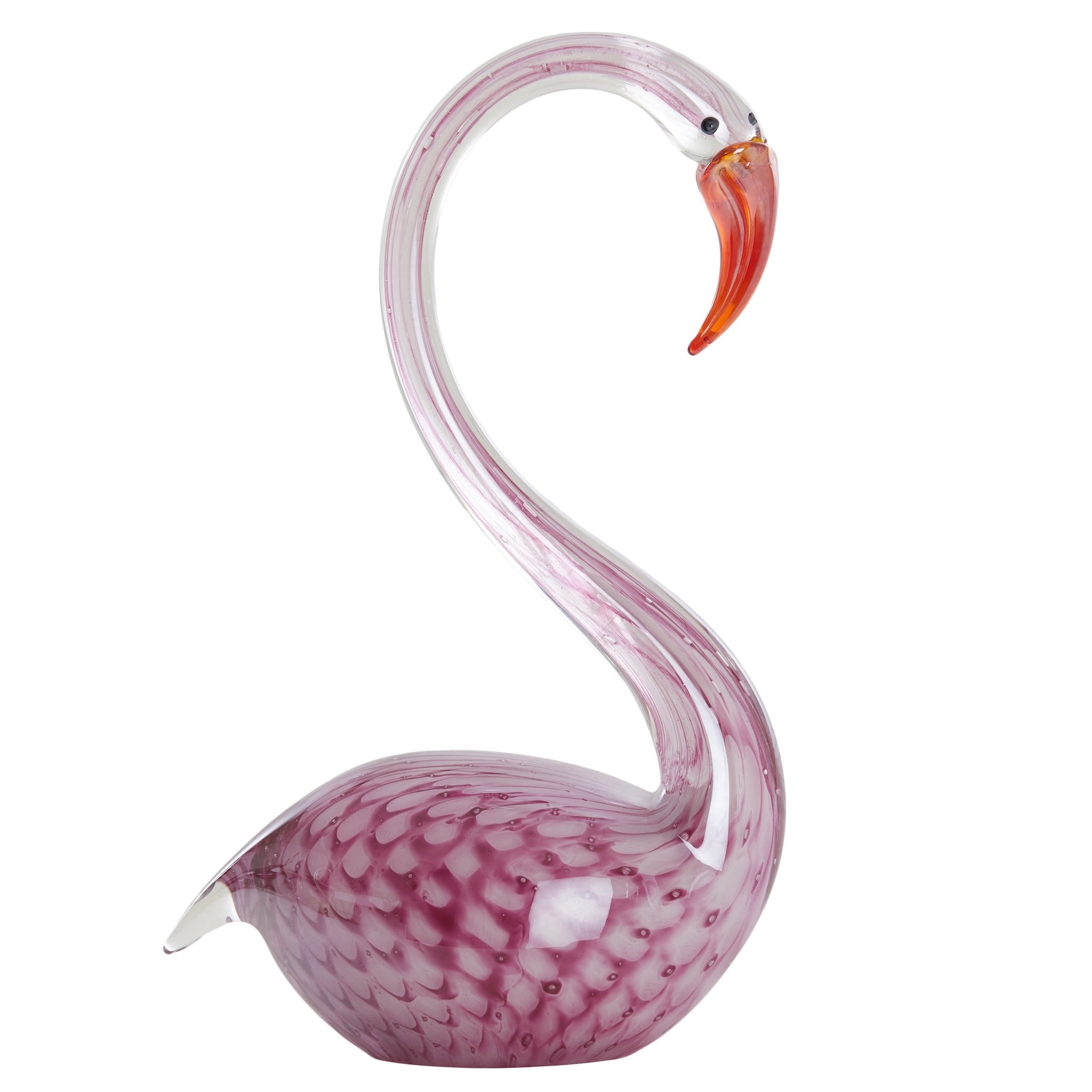 Glasfigur Schwan rose in 29cm Hoch
