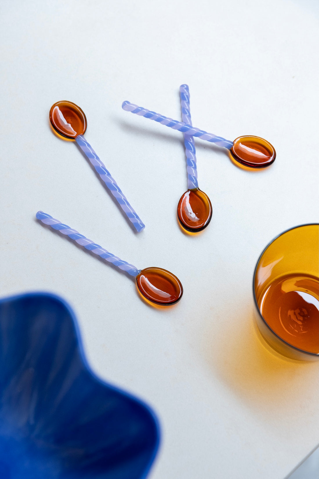 Glaslöffel-Set „Duet Amber“ · 4er-Set von &k Amsterdam