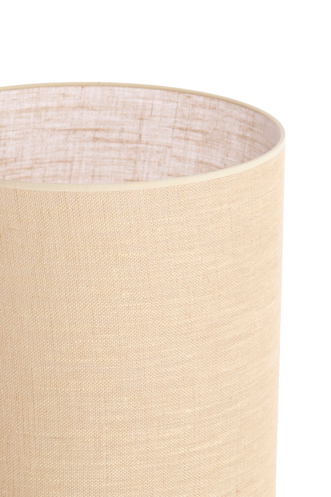 Tischleuchte NANA creme mit Stoffschirm sandfarben rund H125 cm
