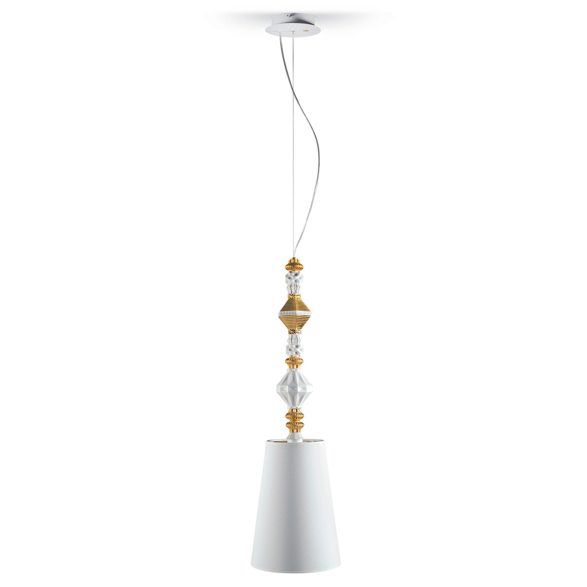 Hängeleuchte BELLE DE NUIT mit Lithophan und Tränen in Golden Luster von Lladró