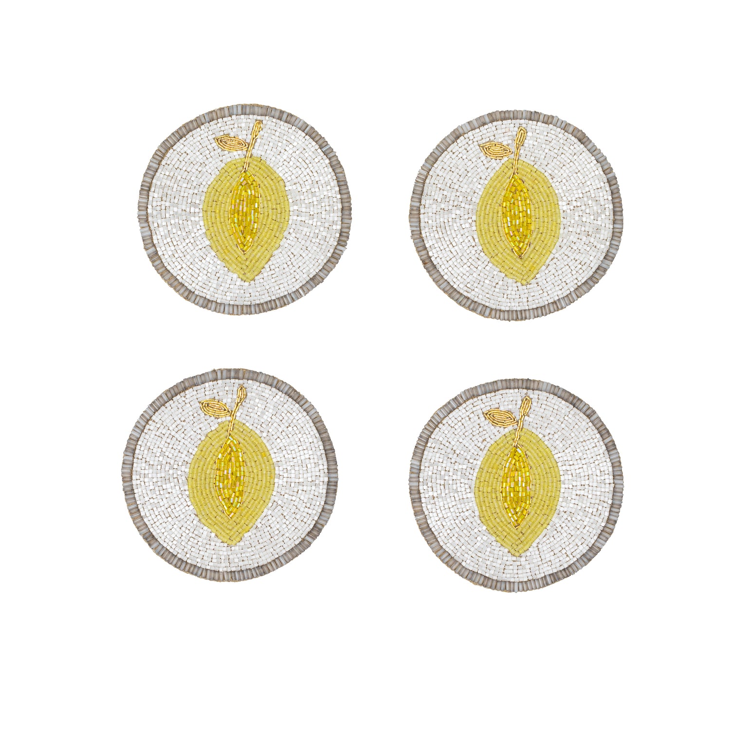 Untersetzer "Lemon" – handbestickt im 4er-Set von Joanna Buchanan