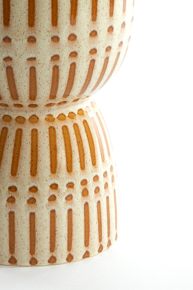 Hocker FINCA creme+braun ø 28,5x42cm der Marke Light & Living