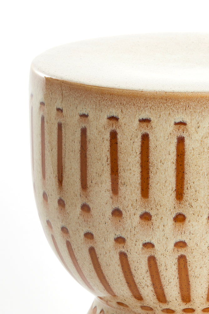 Hocker FINCA creme+braun ø 28,5x42cm der Marke Light & Living