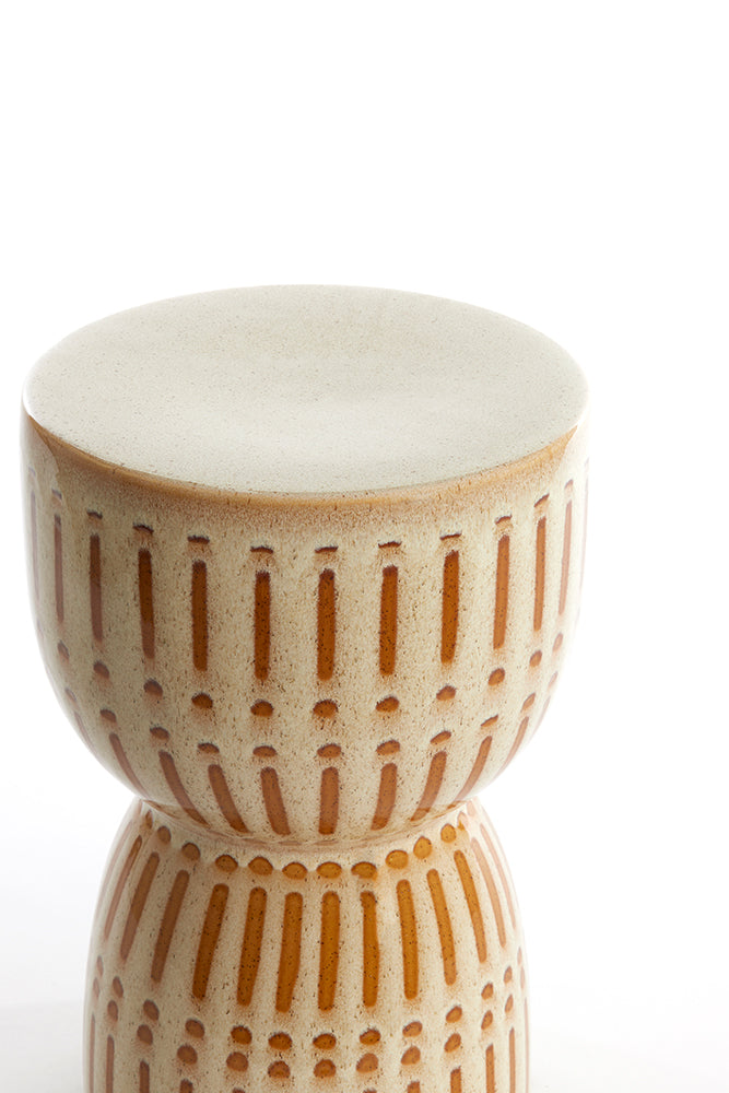 Hocker FINCA creme+braun ø 28,5x42cm der Marke Light & Living