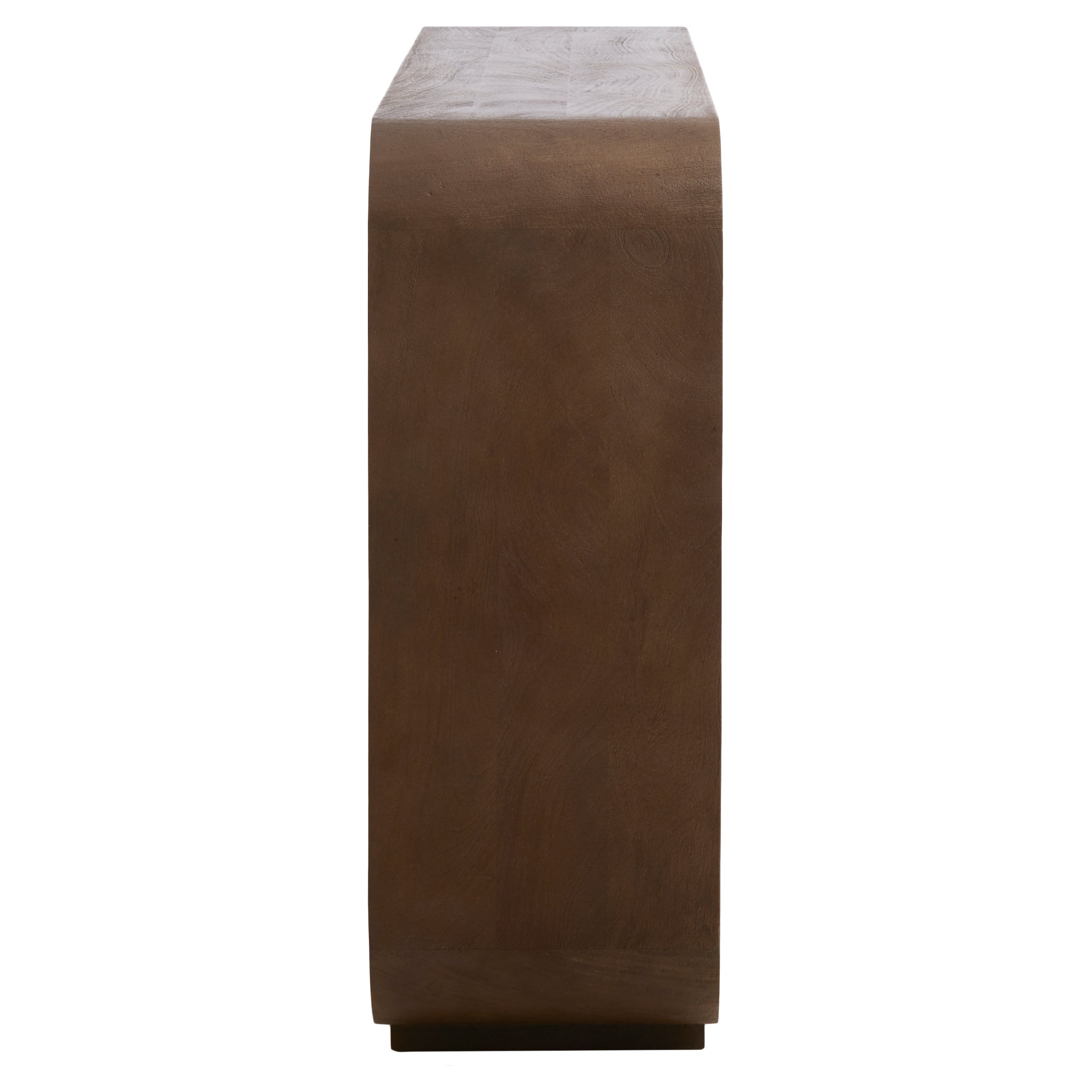 Designer-Sideboard mit offenen Fächern in dunklem Graubraun