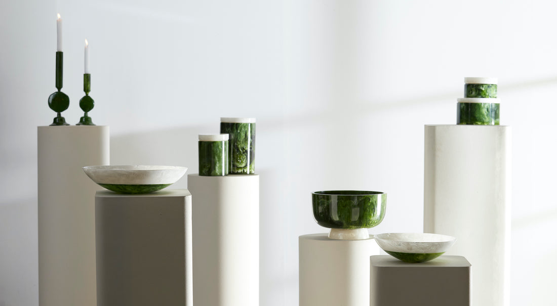 Dekoration Accessoires in Grün-Weiss von Light & Living