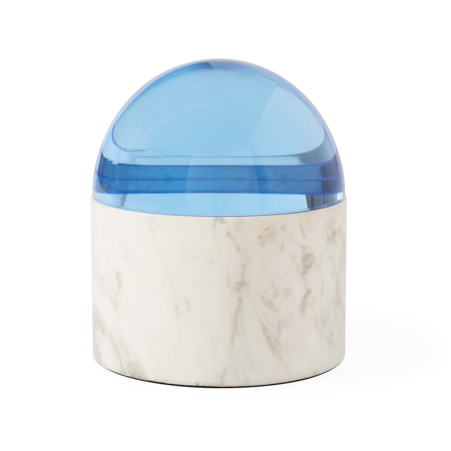 GLOBO SMALL Dekobox aus Marmor und Acryl in Blau von Jonathan Adler