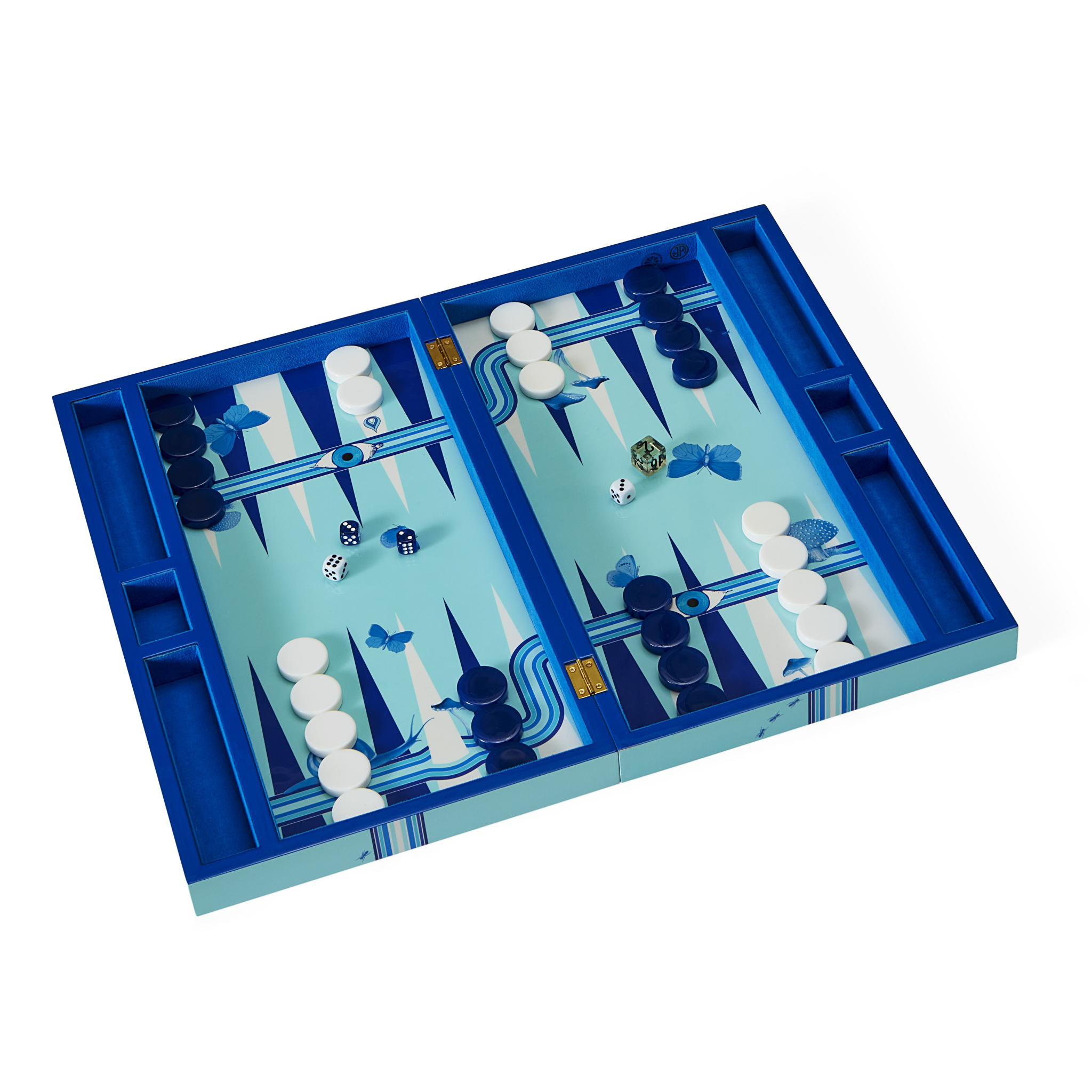 Exklusives Backgammon-Set mit künstlerischem Muster