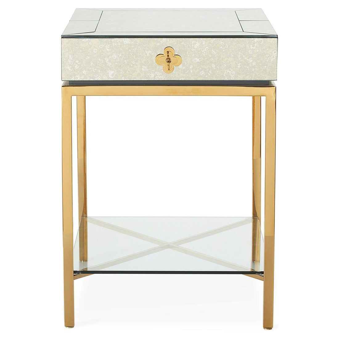 Eleganter Beistelltisch mit antiker Spiegeloberfläche von Jonathan Adler