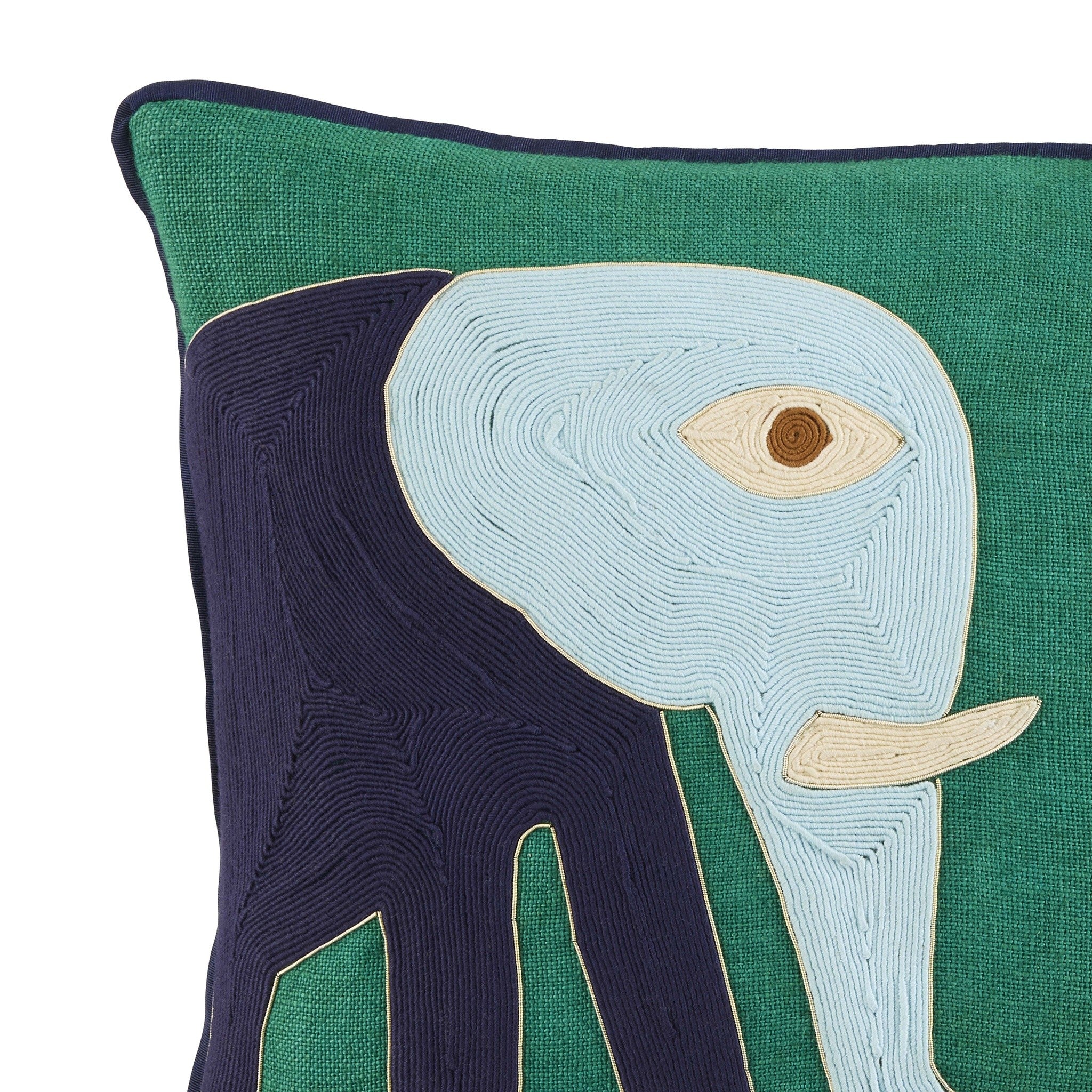 Rechteckiges Wohnkissen mit grafischem Elefanten