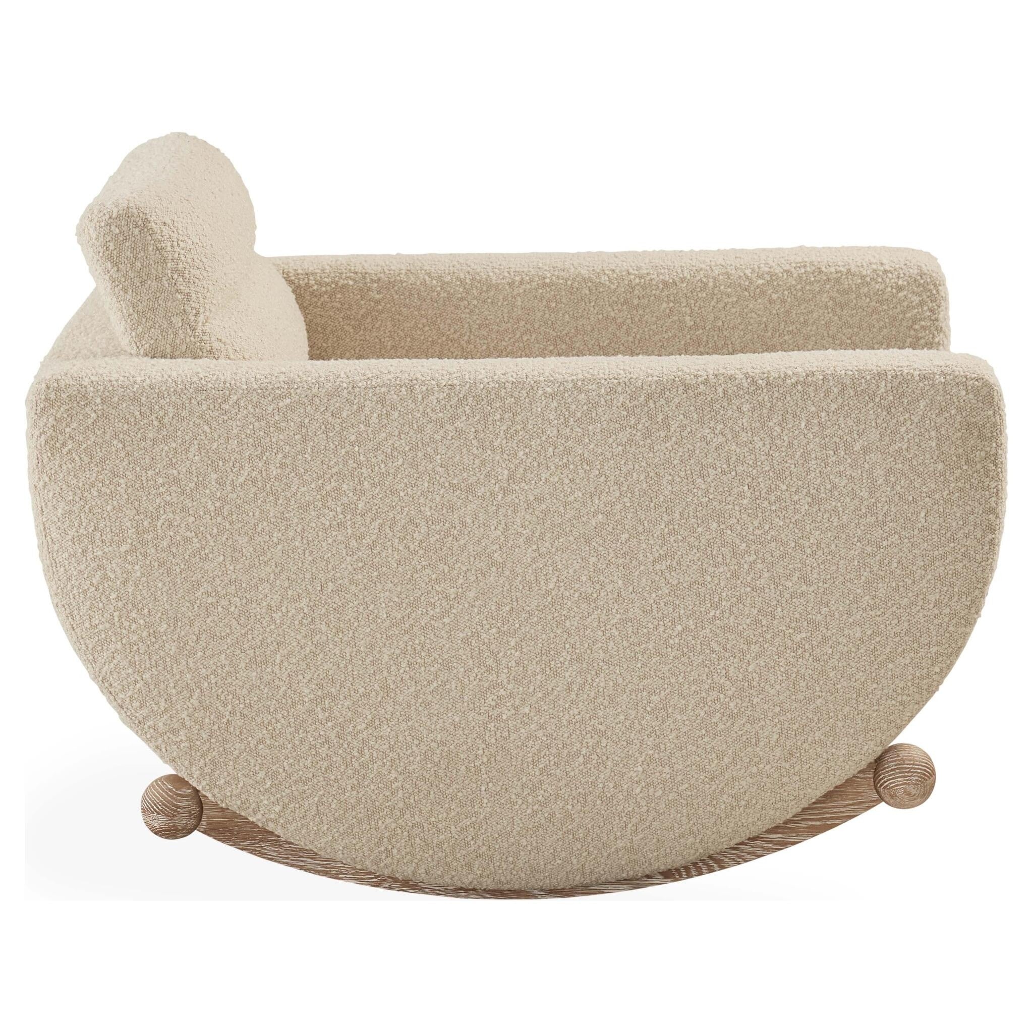 Moderner Design-Schaukelstuhl mit halbmondförmigen Armlehnen