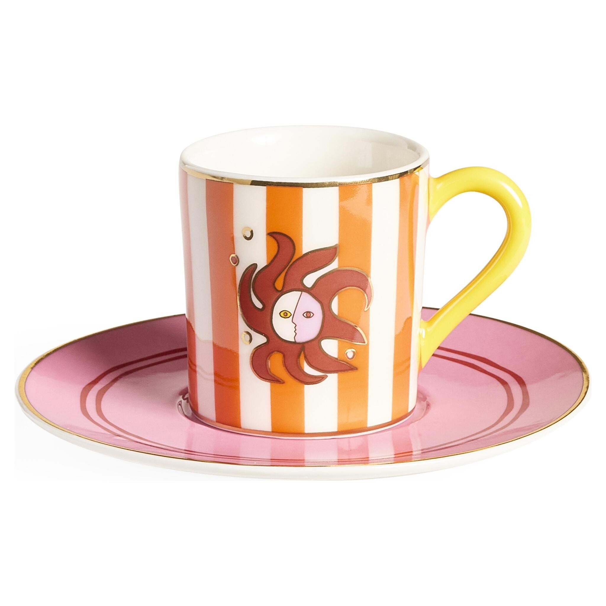 Mehrfarbiges Playa Espresso-Set mit Untertassen