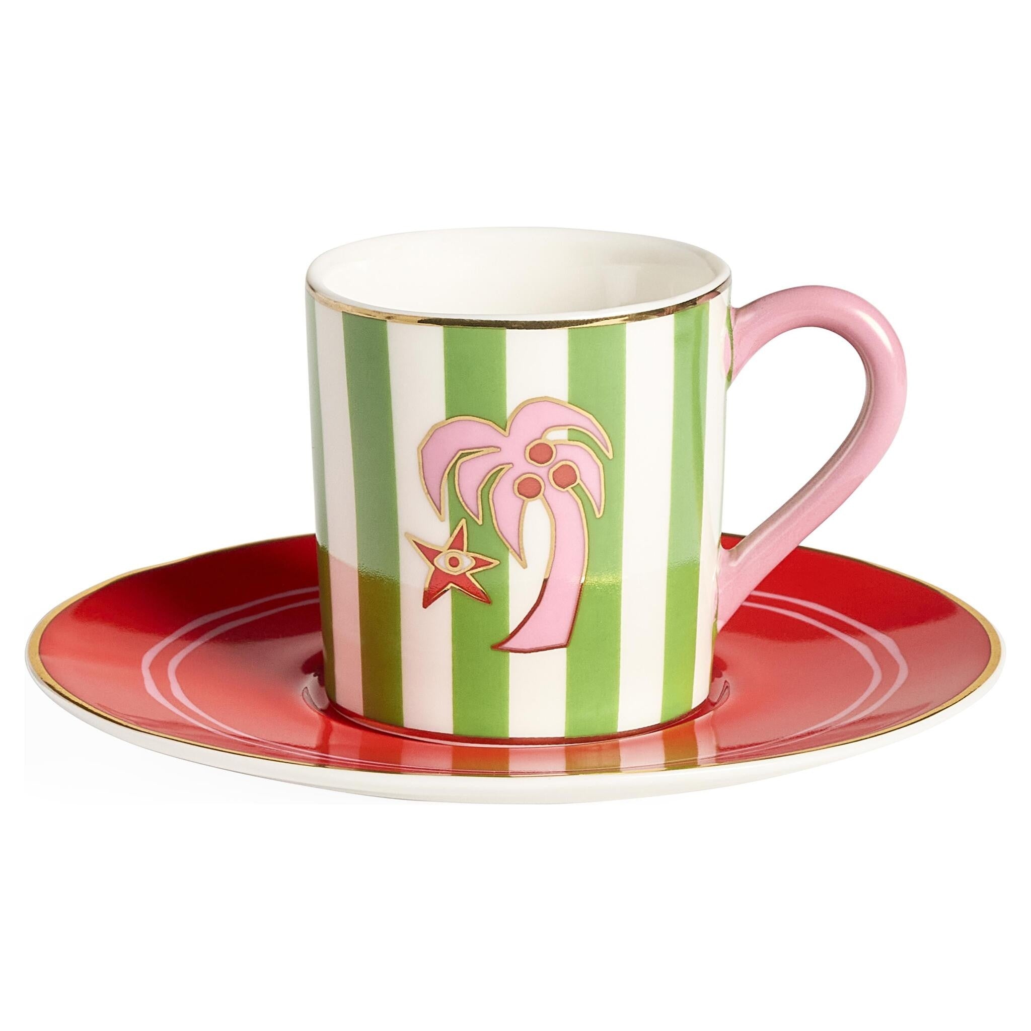 Jonathan Adler Espresso-Tassen mit farbigen Illustrationen