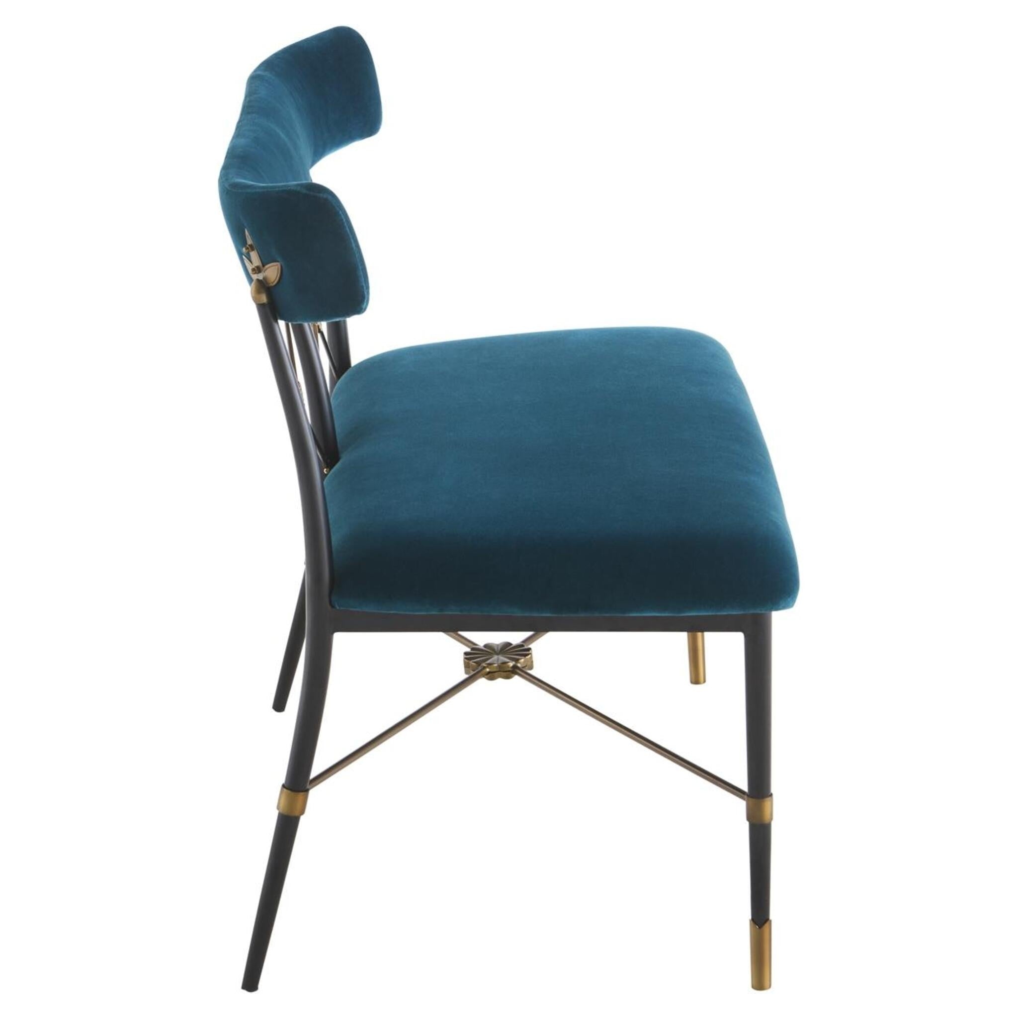 Gepolsterte Samtbank mit Rückenlehne für Esszimmer