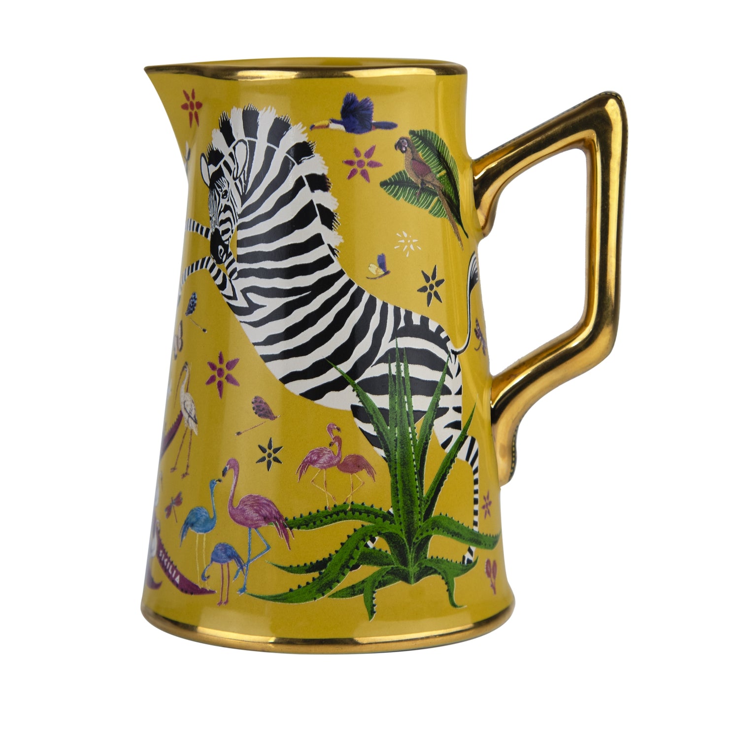 Kleine Karaffe „Jug Ceramic Sahara“ Jungle-Motiv in Geschenkbox