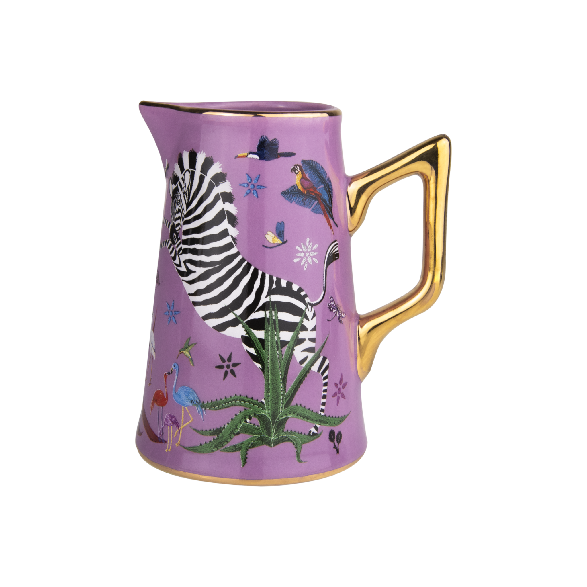 Ortigia Sicilia Karaffe „Jug Ceramic Small Pink“ – Pinke Keramik m. Gold – Gutraum 8