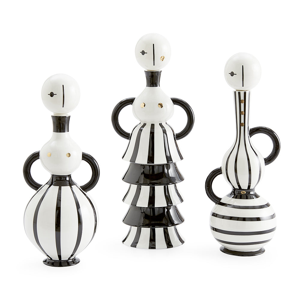 Karaffe VIENNA in schwarz-weißem glänzendem Porzellan von Jonathan Adler