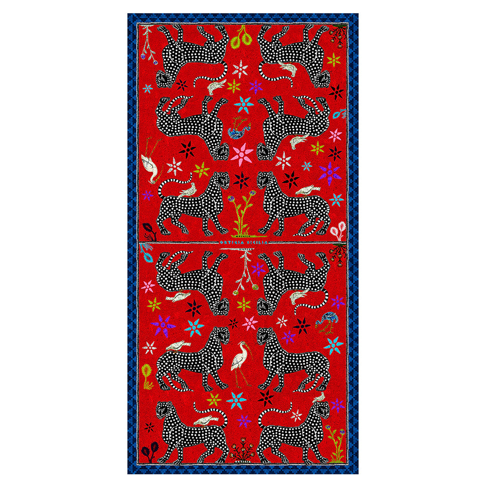 Kaschmirschal MOSAIC red 200x100 cm der Marke Ortigia Sicilia