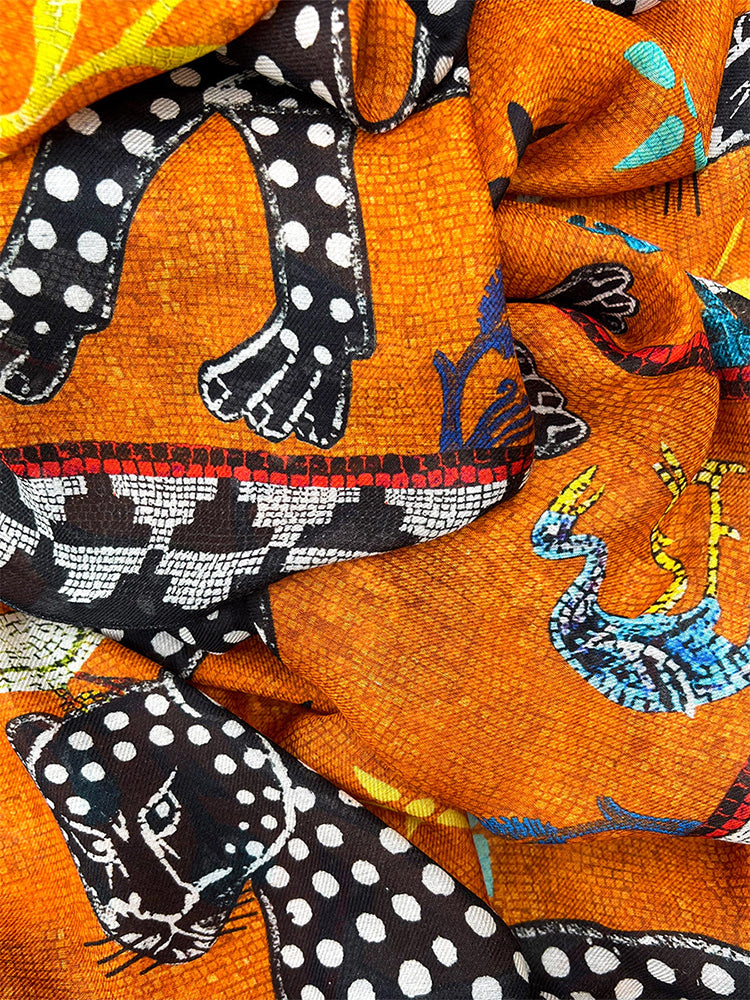 Kaschmirschal OCELOT Arancia 200x70 cm der Marke Ortigia Sicilia