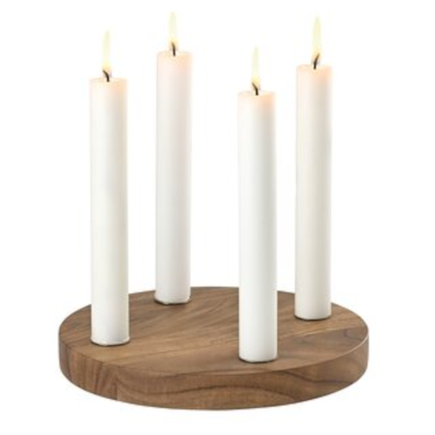 Runder Kerzenhalter aus Akazienholz für 4 Kerzen