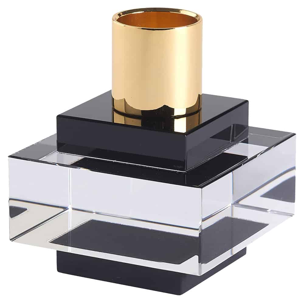 Kerzenhalter DIOPTICS Kristallglas schwarz GIFTCOMPANY