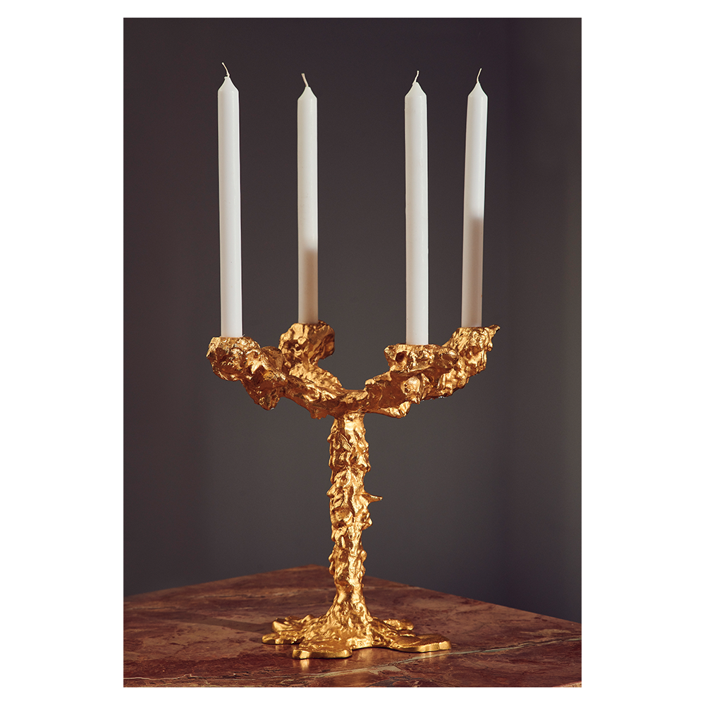 Kerzenständer DRIP gold 4-armig