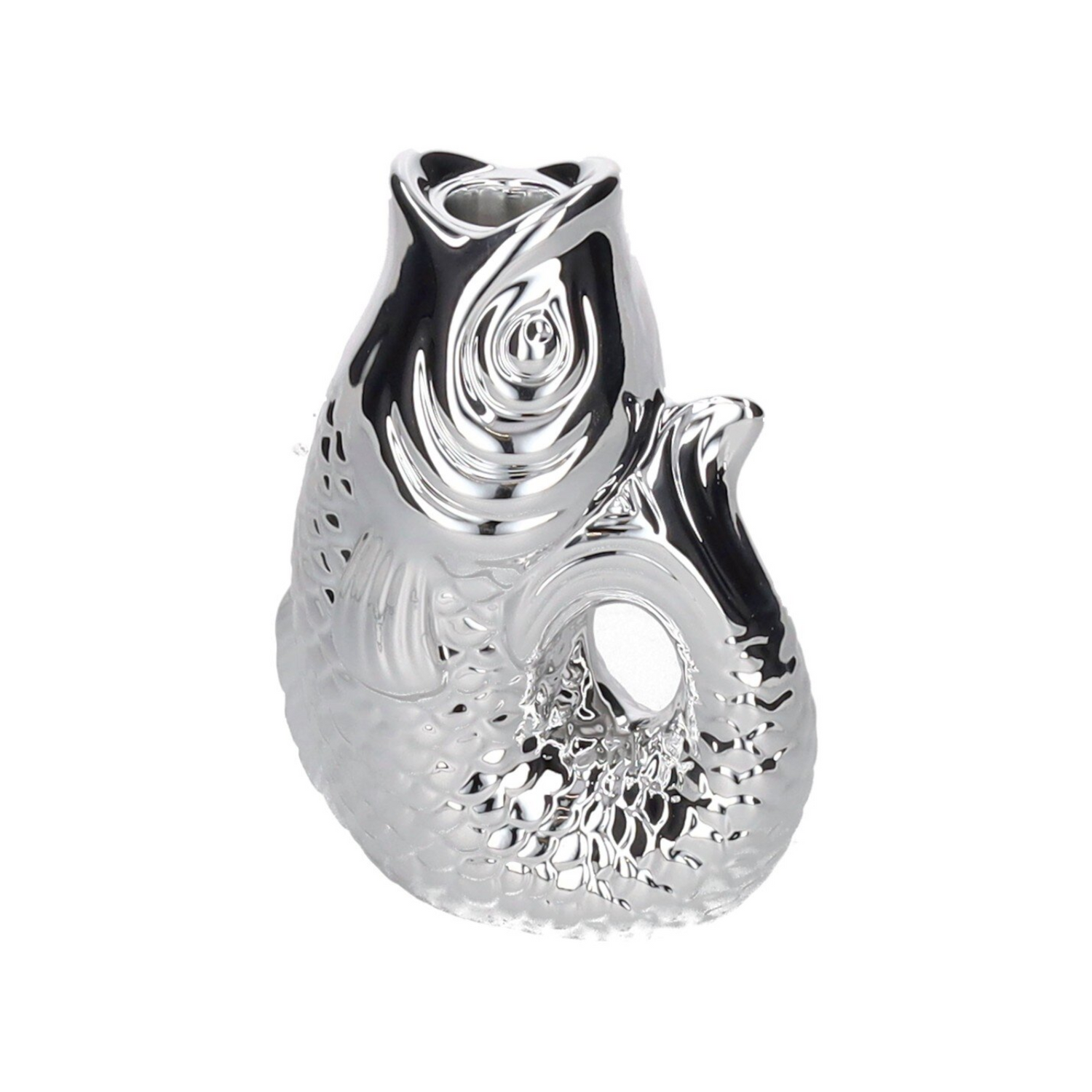 Monsieur Carafon Fisch Kerzenhalter silber modernes Design