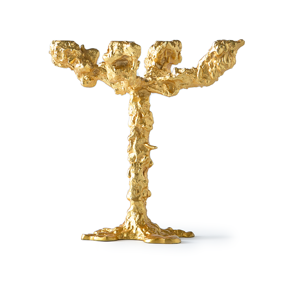 Kerzenständer DRIP gold 4-armig